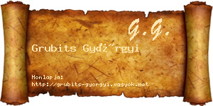 Grubits Györgyi névjegykártya